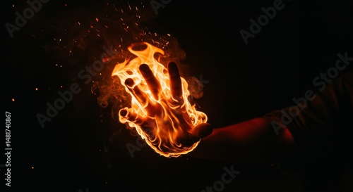 Photo of Hand Holding Fire ...