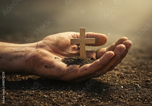 Photo of Hand Holding Woode...
