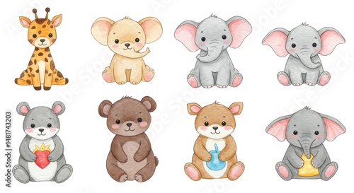 Illustration: Set of Cute B...