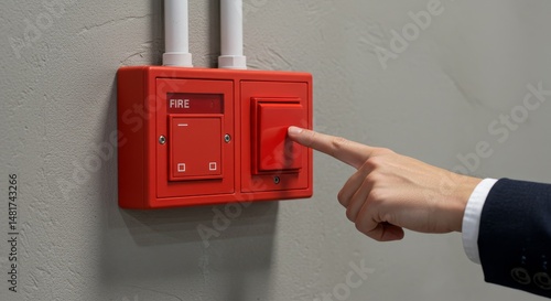 Photo of Hand Pressing Red ...