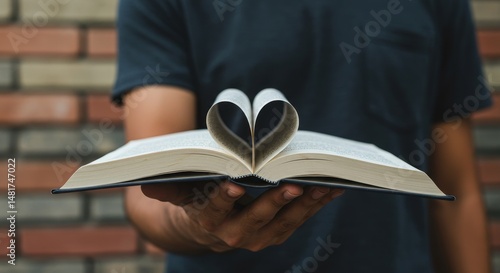 Photo of Hands Holding Open...