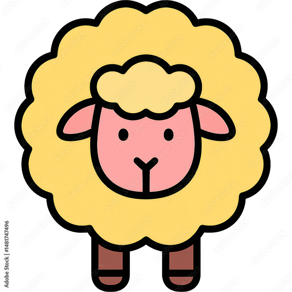A cheerful cartoon sheep symbolizes Easter with vibrant colors and festive spirit. A cheerful cartoon sheep symbolizes Easter with vibrant colors and festive spirit.