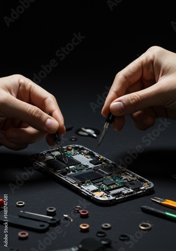 Photo of Hands Repairing Ce...
