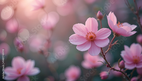 Wallpaper Mural pink magnolia flowers Torontodigital.ca