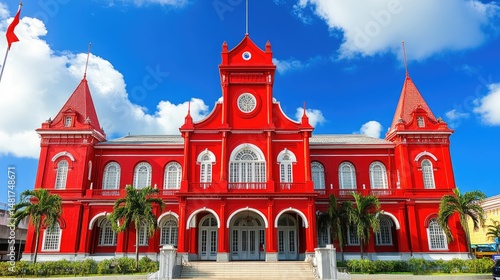 Wallpaper Mural The Red House In Port Of Spain Trinidad And Tobago On A Sunny Day. Historical Landmark, Parliament Building. Torontodigital.ca