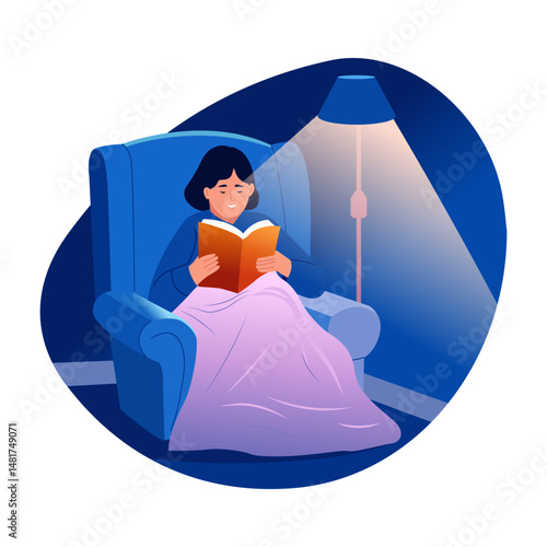 A flat style illustration showing reading time