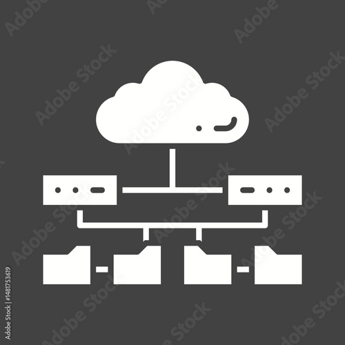 Cloud and Server Data icon vector image. Suitable for mobile apps, web apps and print media.