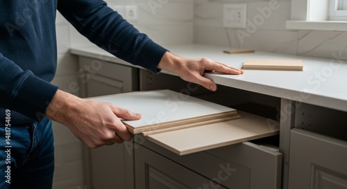 Photo of Man Installing Til...