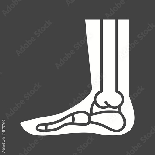 Foot Skeleton icon vector image. Suitable for mobile apps, web apps and print media.