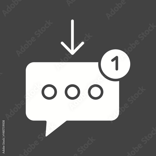 Incoming Message icon vector image. Suitable for mobile apps, web apps and print media.