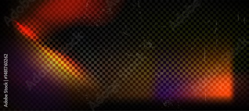 Photo overlay retro filter effect. Vector transparent vintage gradient with texture. Light burn photography design. Scratched blurred backdrop