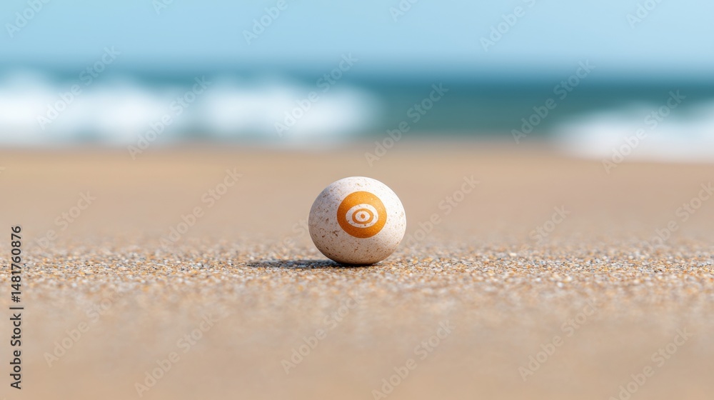 Naklejka premium A beach ball with a target on it.