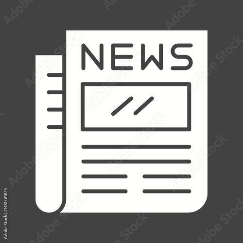 Newspaper icon vector image. Suitable for mobile apps, web apps and print media.