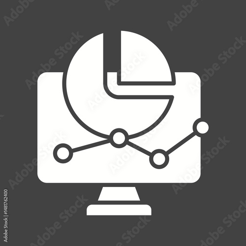 Online Graph icon vector image. Suitable for mobile apps, web apps and print media.