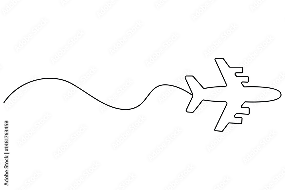 Continuous line drawing of Airplane vector with transparent background vector illustration
Continuous line drawing of Airplane vector with transparent background vector illustration