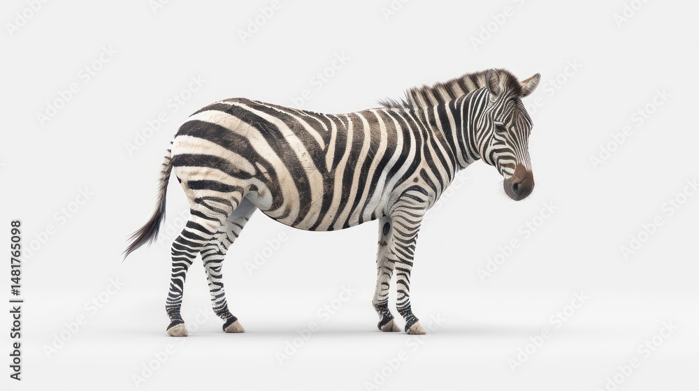 Fototapeta premium Zebra Profile, Isolated