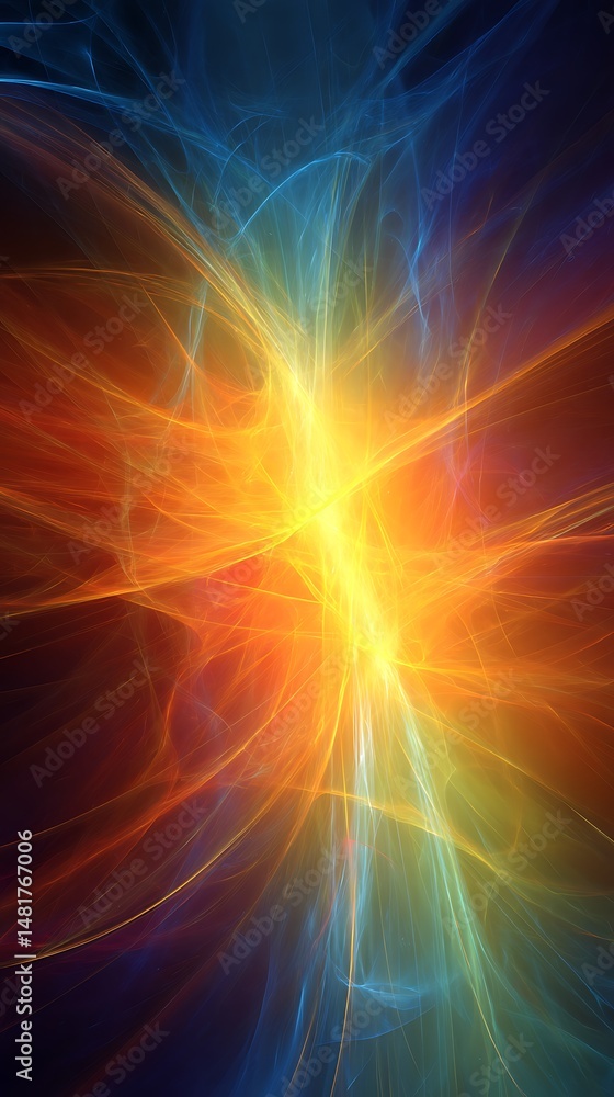 Fototapeta premium Bright abstract background with dynamic energy patterns and light and shadow.