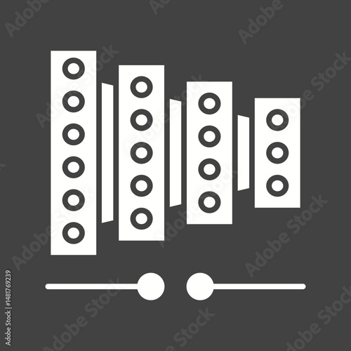 Xylophone icon vector image. Suitable for mobile apps, web apps and print media.