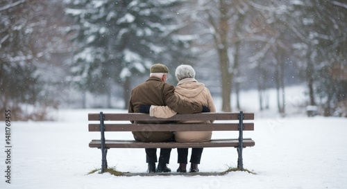 Photo of Senior Couple Embr...