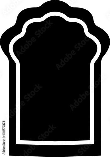 Arabic arch frames icon in flat. Isolated on transparent background