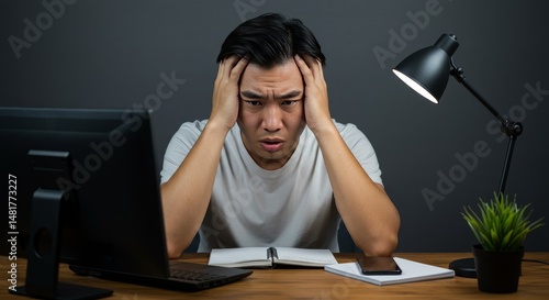Photo of Stressed Asian Man...