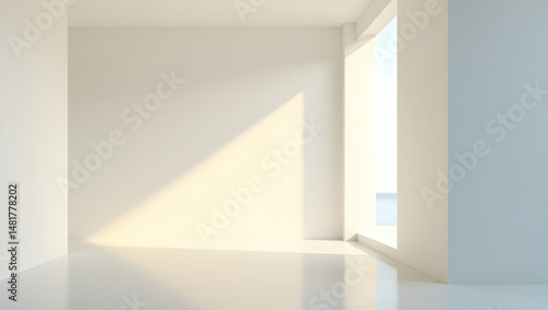 Wallpaper Mural Minimalist architectural space bathed in morning light featuring clean lines and a bright atmosphere for interior design or architectural visualization projects Torontodigital.ca