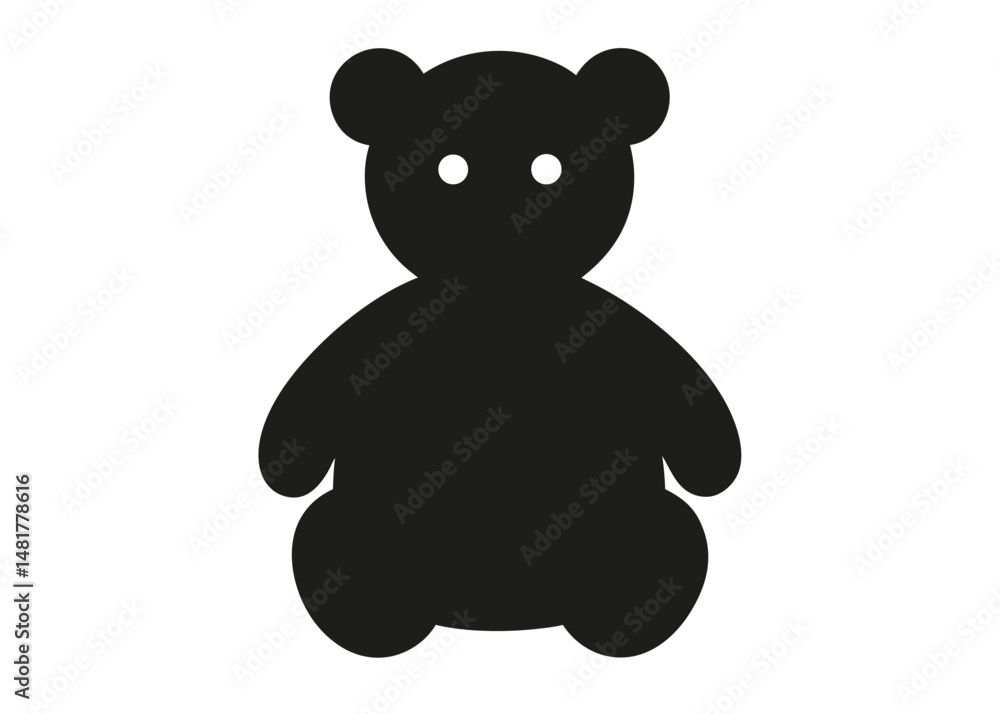 Fototapeta premium -a-taddy-bear-silhuette-vector-art-illustriton-whi.eps