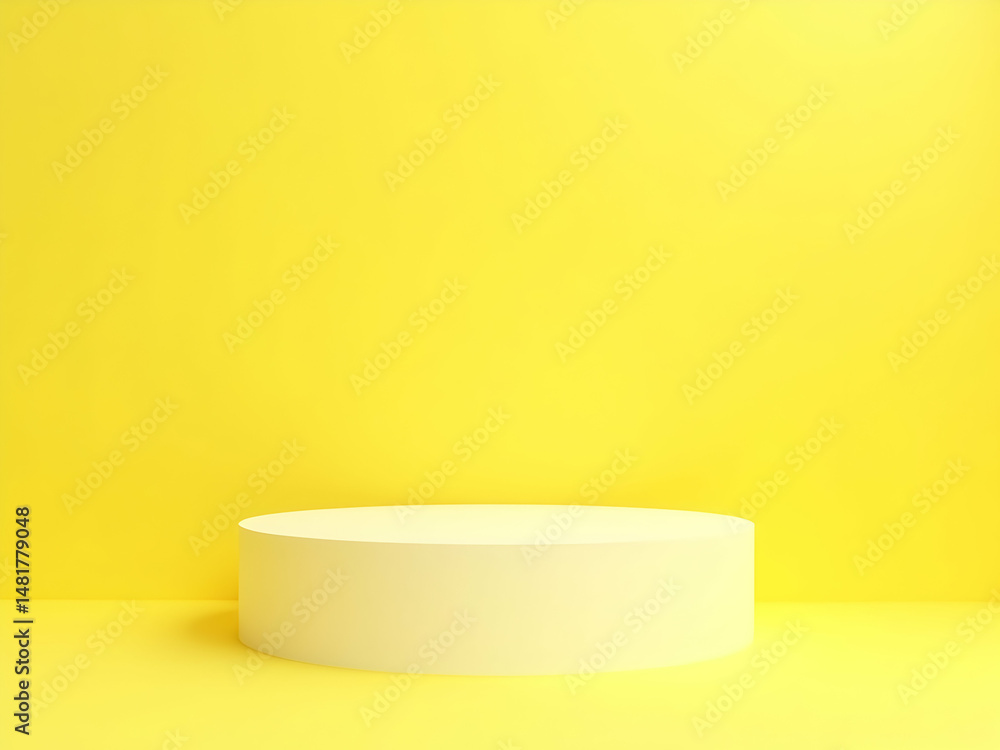 Minimalist Lemon Yellow Display Podium, A Calm and Gentle Matte Product Showcase on a Vibrant and Bright Background for Product Presentation and Promotion Minimalist Lemon Yellow Display Podium, A Calm and Gentle Matte Product Showcase on a Vibrant and Bright Background for Product Presentation and Promotion
