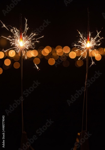 Photo of Two Sparklers at N...