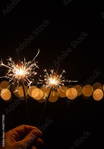 Photo of Two Sparklers Held...