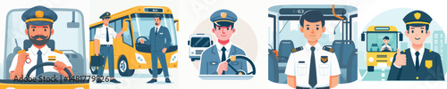 Vector of a bus driver