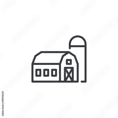 Farm Barn line icon