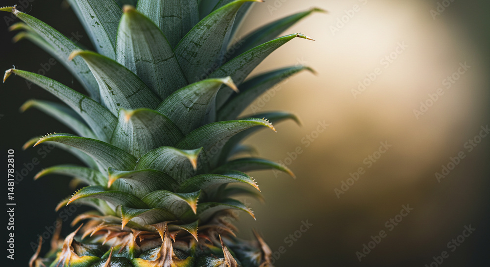 Fototapeta premium Close-up of Fresh Pineapple: Natural Food, Bromeliad Fruit