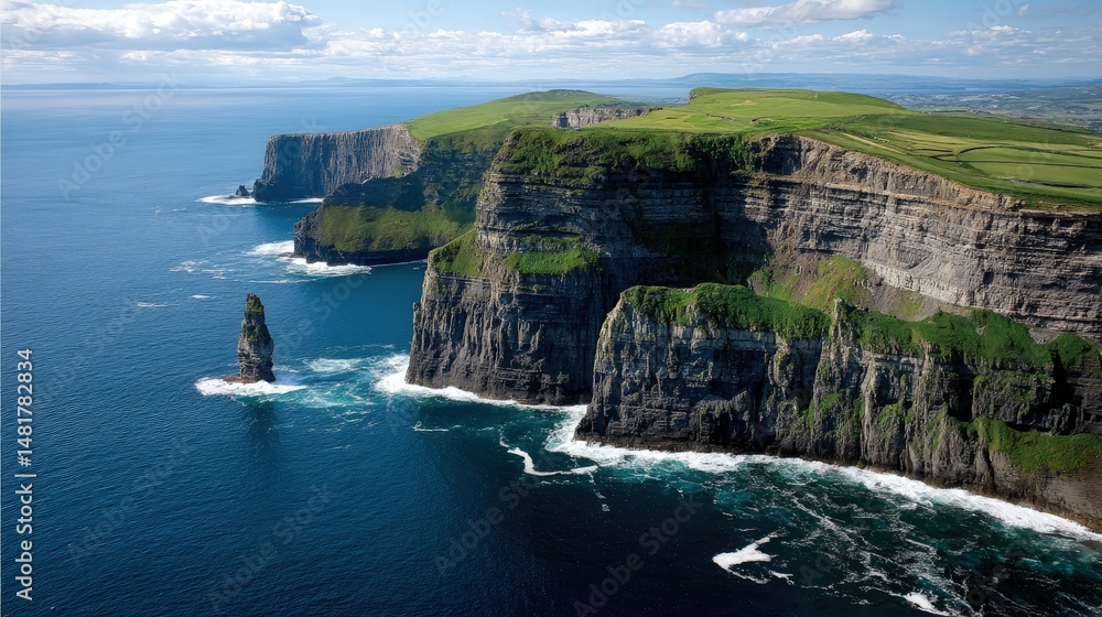 Obraz premium Coastal cliffs and ocean landscape