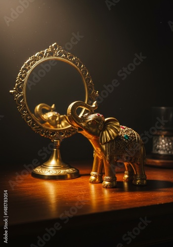 Photo Golden Elephant Statu...