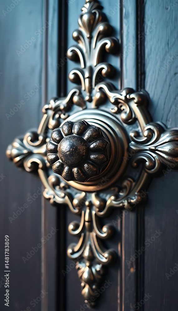 close up of a door handle on a wooden door close up of a door handle on a wooden door