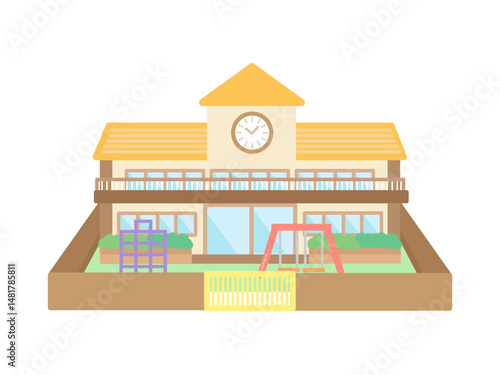 幼稚園  保育園  建物  イラスト