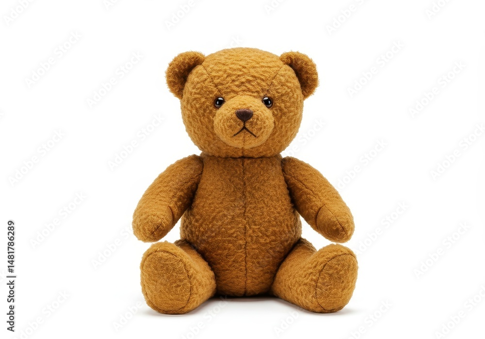 Fototapeta premium Photo of a Brown Cuddly Teddy Bear Plush Toy on White