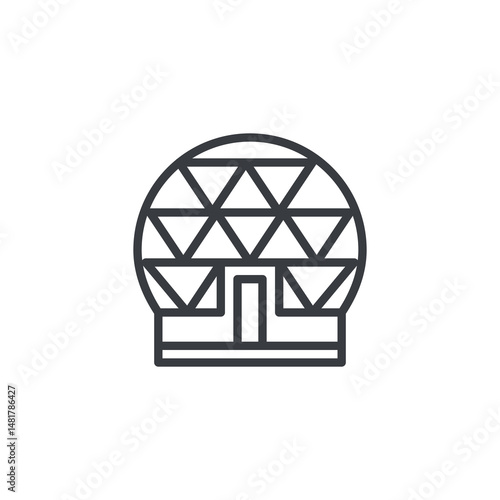 Greenhouse dome line icon