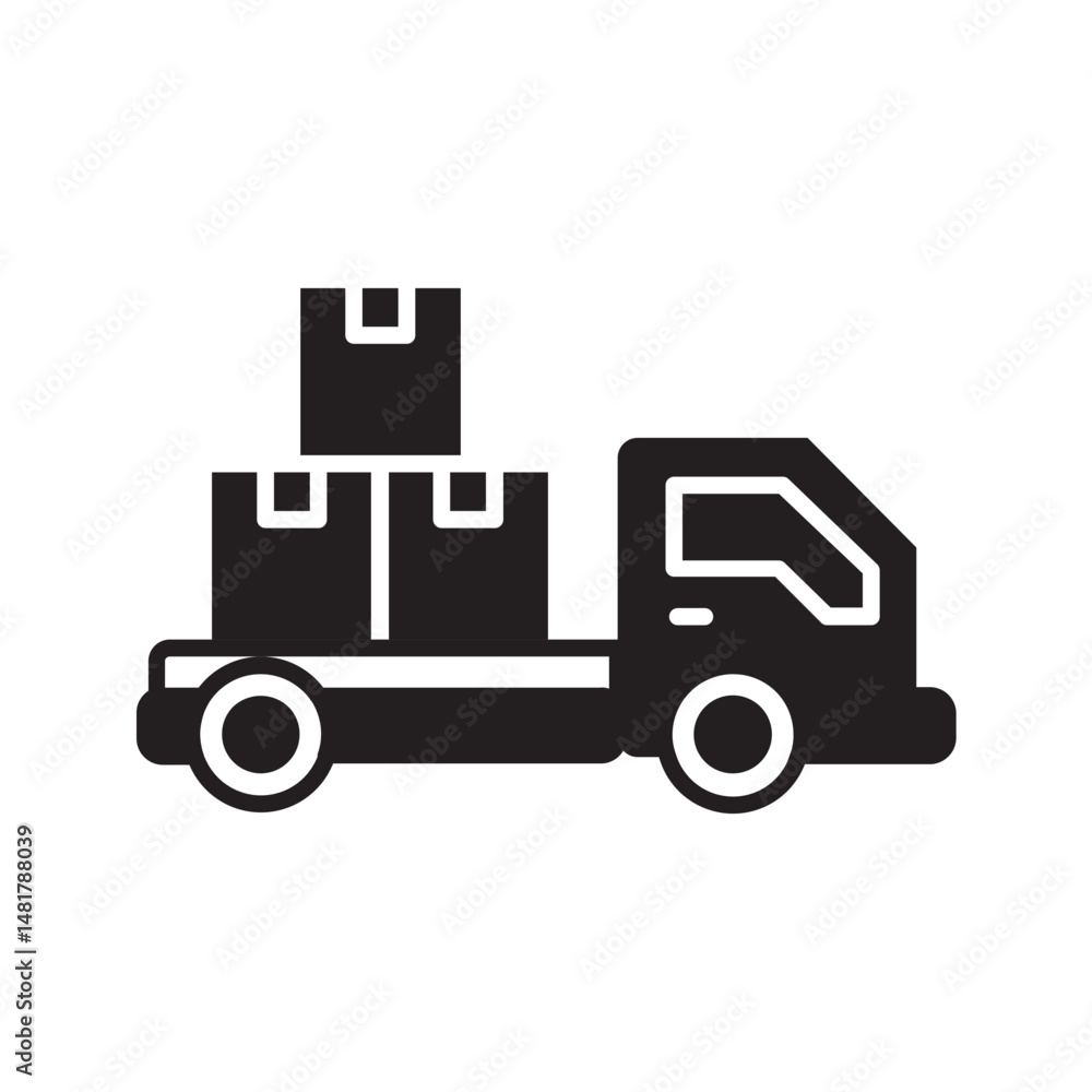 Fototapeta premium delivery truck glyph