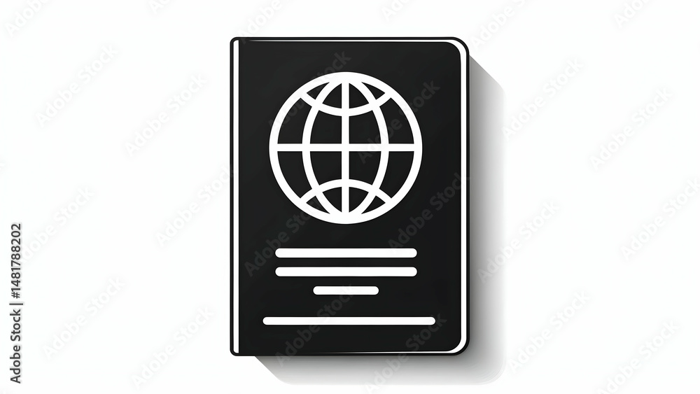 Minimalist Passport Illustration on White Background for Travel and Identity Minimalist Passport Illustration on White Background for Travel and Identity