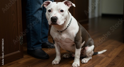 Photo of a Pit Bull Dog Sit...