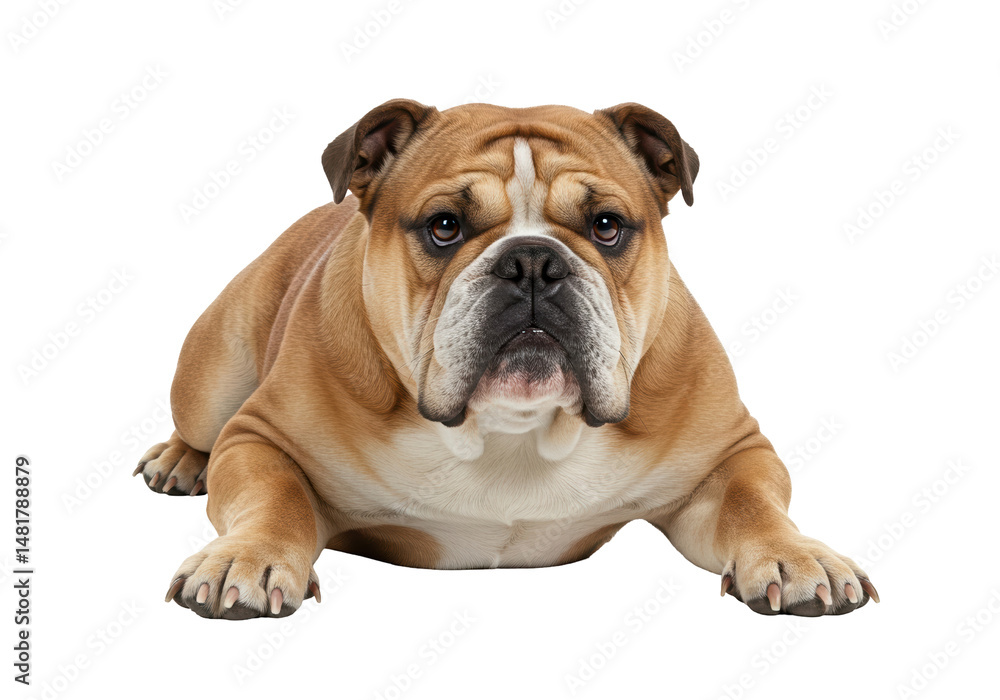 Charming English bulldog isolated, wrinkles define its unique charm, true charm.
Charming English bulldog isolated, wrinkles define its unique charm, true charm.