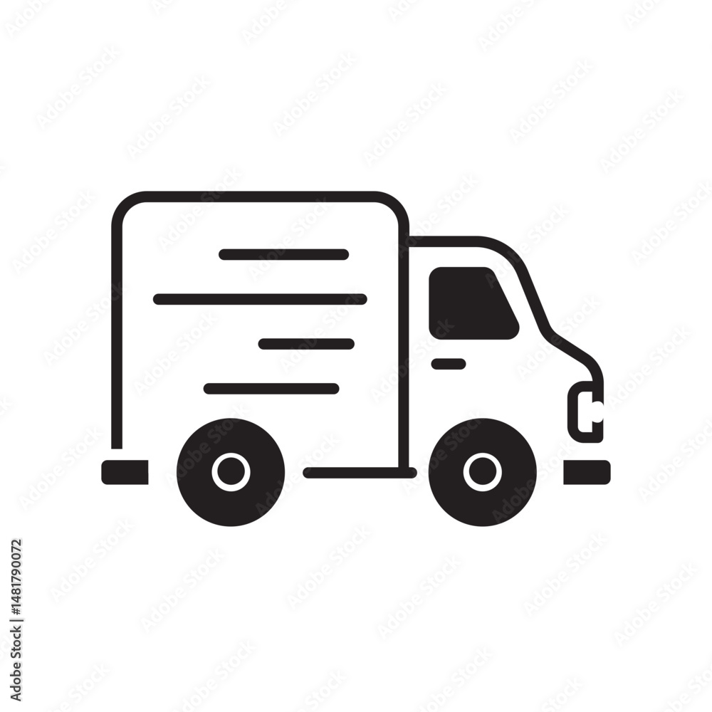 delivery truck glyph delivery truck glyph