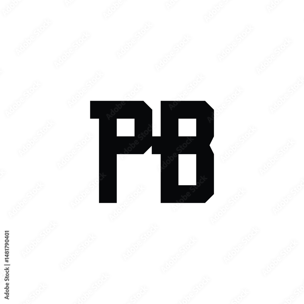 Obraz premium PB monogram logo design letter text name symbol monochrome logotype alphabet character simple logo