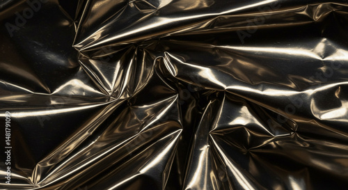 Abstract Wrinkled Golden Metallic Material Texture Background Elegant and Luxurious Design Concept Gold Shiny Surface Backdrop for Glamourous Products
