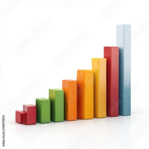 Free Download Financial growth bar chart template - isolated on white background - GFXLoad