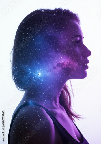 Photo of Woman with Galaxy ...