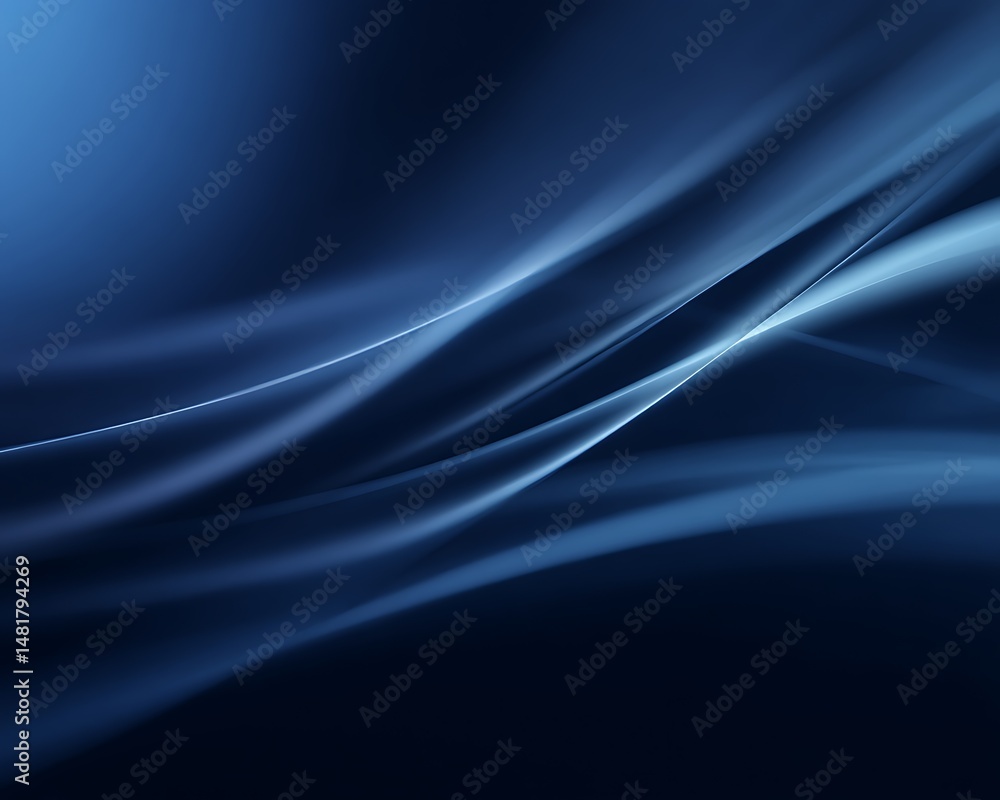 Fototapeta premium Dark blue abstract background featuring soft motion blur and soft flowing lines.