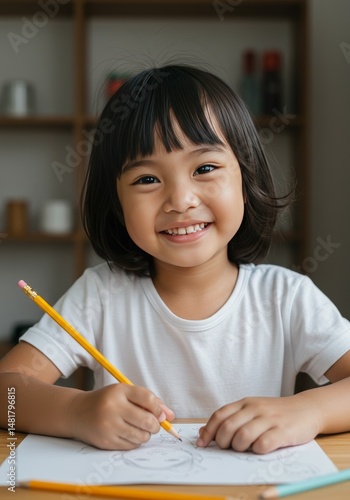 Photo of Young Girl Drawing...